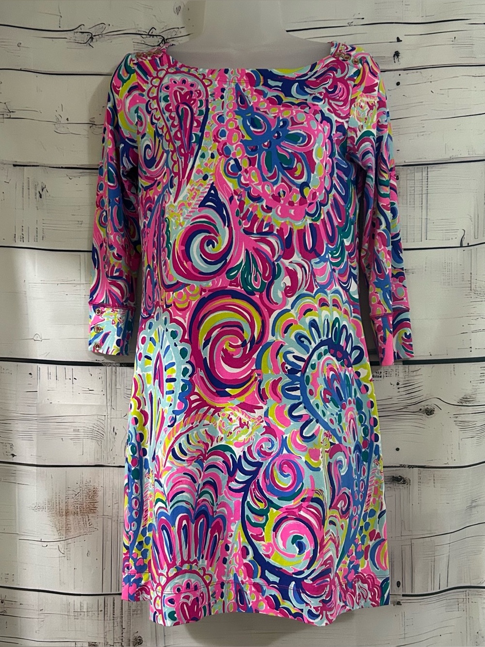 Lily Pulitzer Women's Multicolored Pattern Mid Dress Size S Small